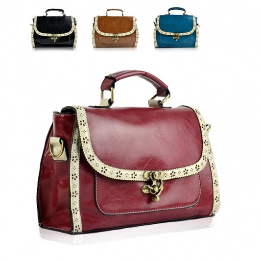 Women's Retro Laciness Decoration Square Messenger Bag Shoulder Bag Handbag