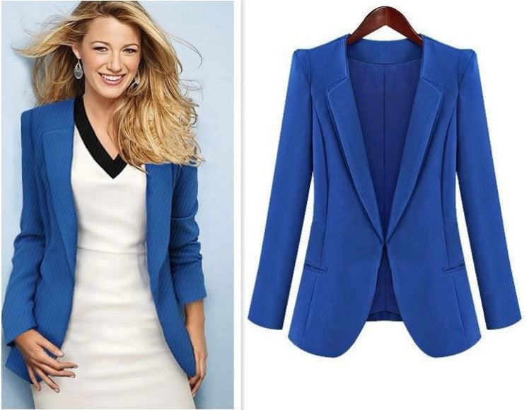 Turn-down Collar Slim Fashion Lapel OL Style Short Blazer