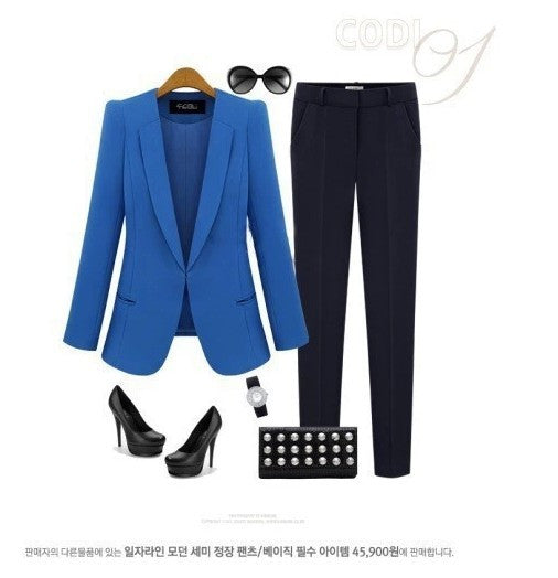 Turn-down Collar Slim Fashion Lapel OL Style Short Blazer