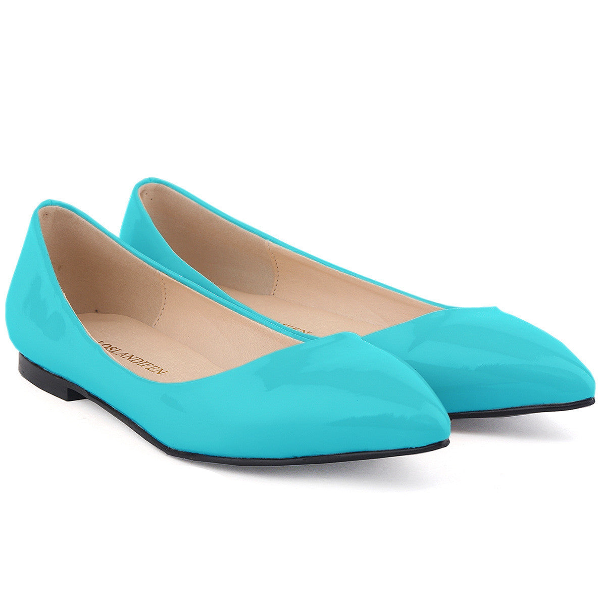 Sweet Candy Color Pointed Head Flat Shoes