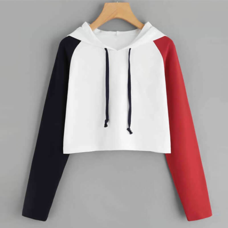 Casual Pullover Drawstring Loose Crop Hoodies