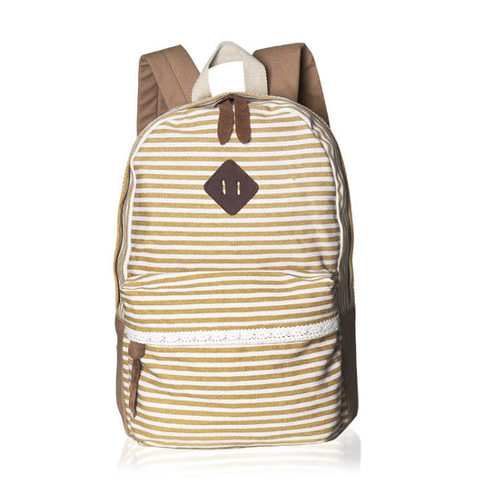 Classical Stripe Lace Canvas Backpack