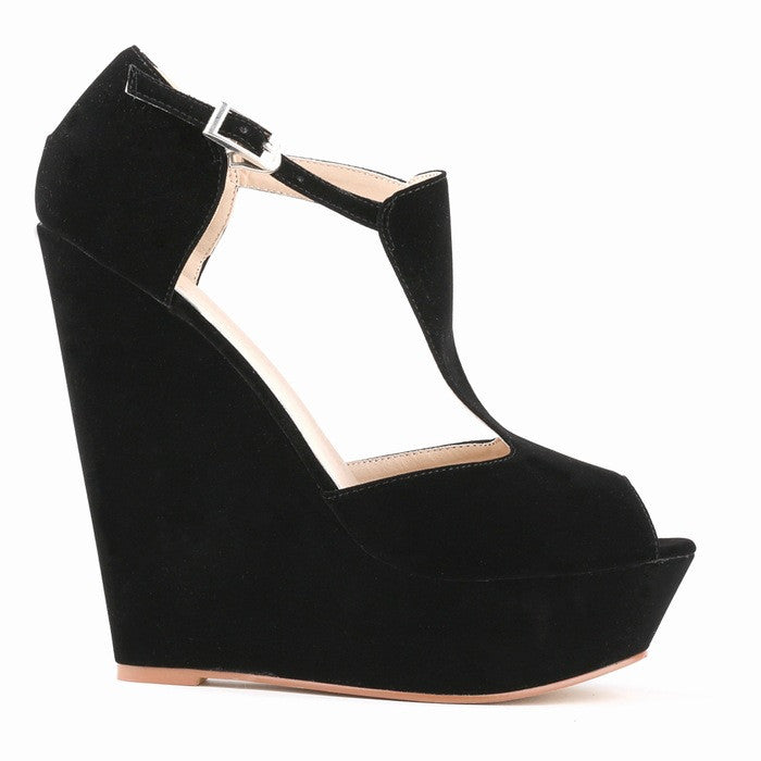 High-Heeled Wedge Roman Peep-Toe Sandals