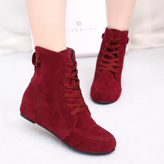 Fashion Winter Suede Increased Flat Martin Boots