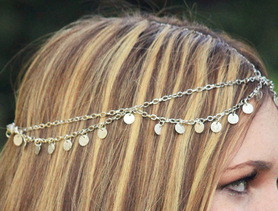 Sequins Waves Tassel Chain Hair Accessories