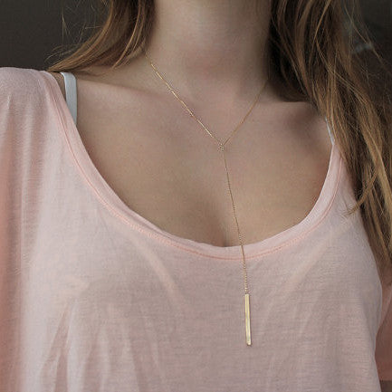 Simple Fashion Metal Tassel Long Necklace