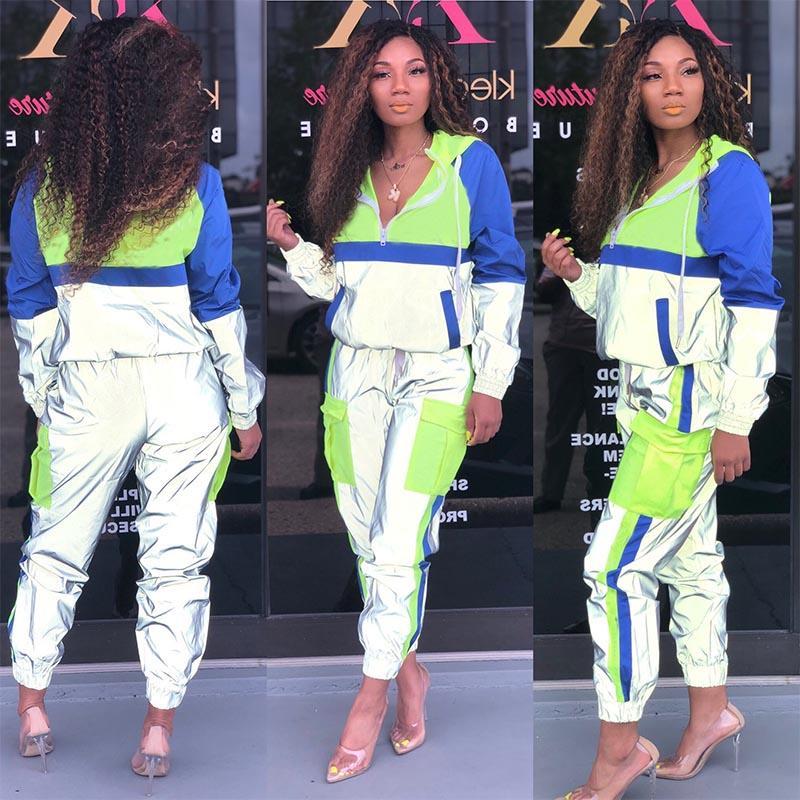 Ins Colorblock Patchwork Two Pieces Set