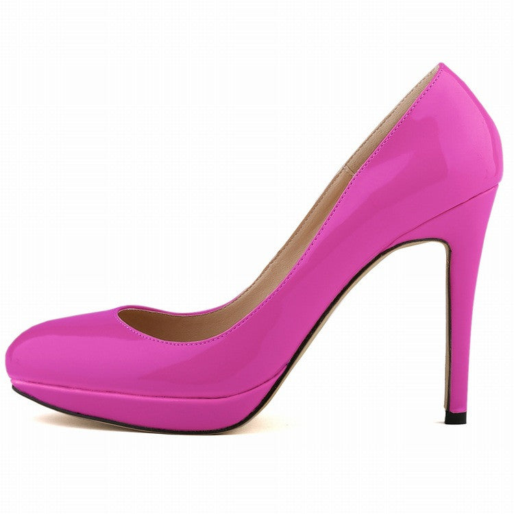 Pure Color Elegant High Platform Heels Shoes