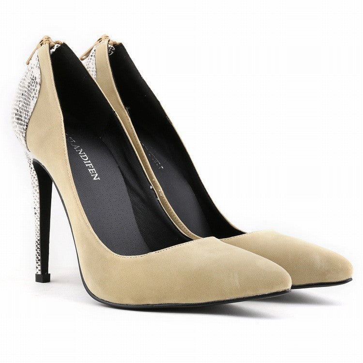 Classic Pointed  High Heels Patchwork Shallow Shoes