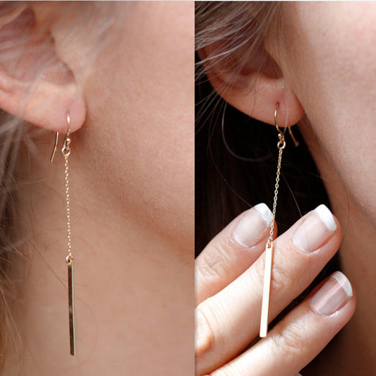 Simple Fashion Tassel Strip Earrings