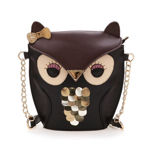 Women's Splicing Color Cross Body Bag Owl Pattern