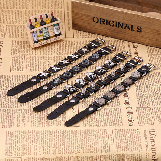 Punk Style Exaggerate Rivet Leather Bracelet