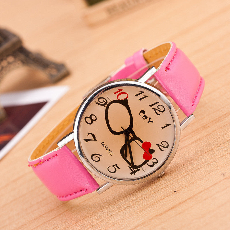 Glasses Bowknot Print Watch