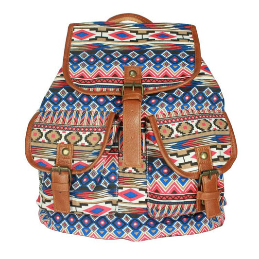 National Style Shoulder Canvas Students Backpack Bag