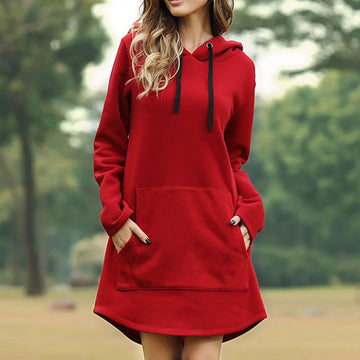 Casual Pullover Drawstring Loose Dress Hoodies