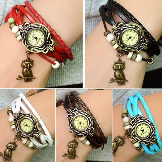 Vintage Quartz Weave Wrap Bracelet Women's Wrist Watch Many Colors Choices