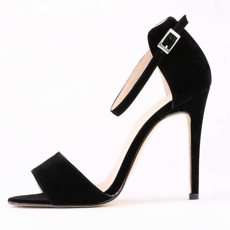 Suede Peep-Toe Sexy High Heels Women's Sandals