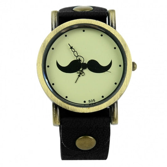 Women's Vintage Decoration Moustache Dial Watch