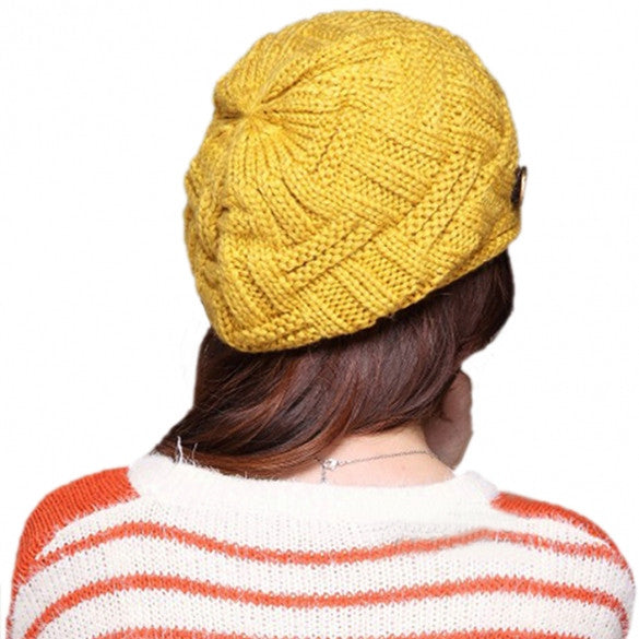 Winter Plicate Baggy Beanie Women's Knitted Ski Hat Cap