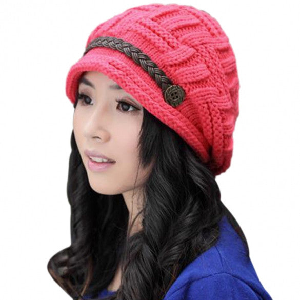 Winter Plicate Baggy Beanie Women's Knitted Ski Hat Cap