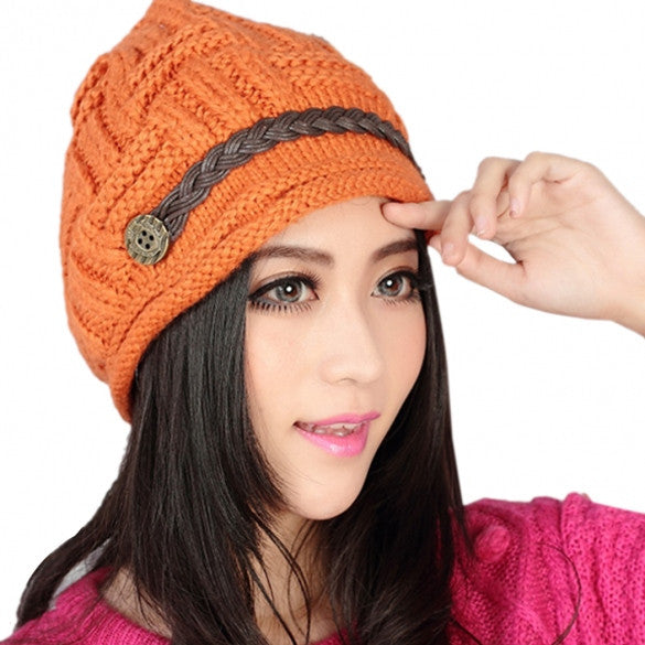 Winter Plicate Baggy Beanie Women's Knitted Ski Hat Cap