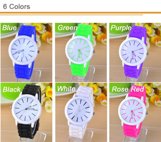 Best Gift Classic Quartz Ladies Jelly Silicone Wrist Watch