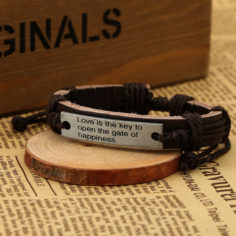 Letters Print Woven Bracelet