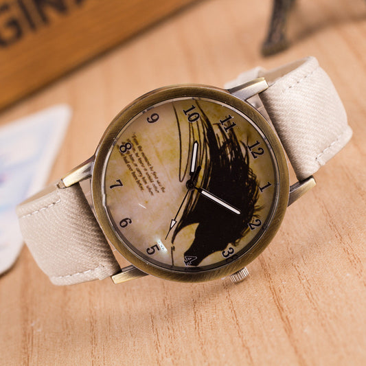 Retro Scrawl Denim Watch