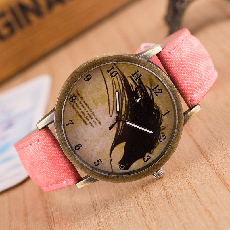 Retro Scrawl Denim Watch