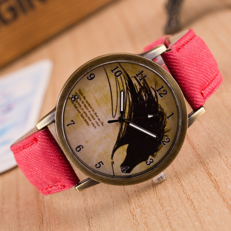 Retro Scrawl Denim Watch