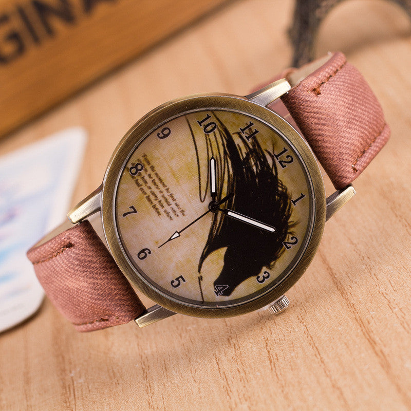 Retro Scrawl Denim Watch