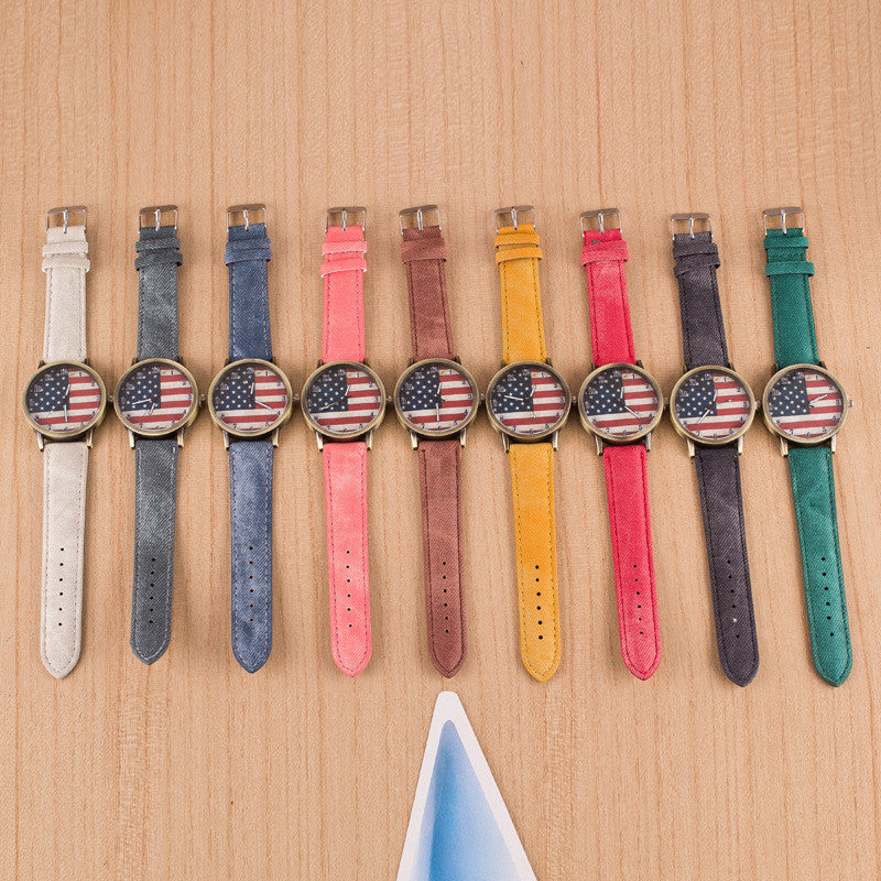 Retro Scrawl Canvas Strap Watch