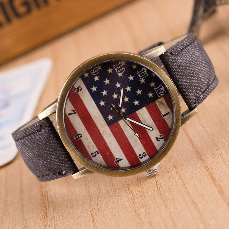 Retro Scrawl Canvas Strap Watch