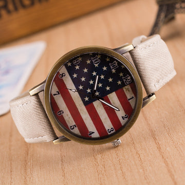 Retro Scrawl Canvas Strap Watch