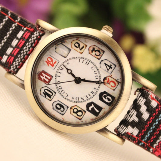 Retro Print Lady's Wrist Watch