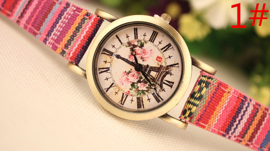 Retro Print Lady's Wrist Watch