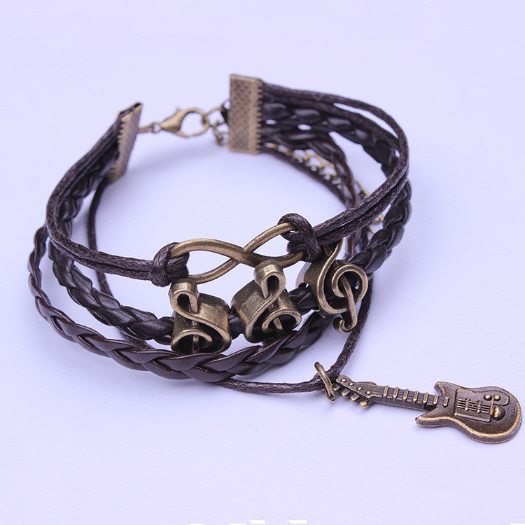 Charming Guitar Music Infinite Woven Bracelets