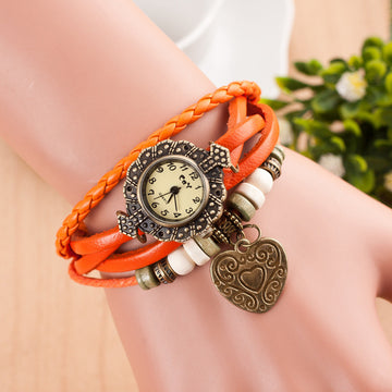 Retro Style Heart Double Arrow Watch