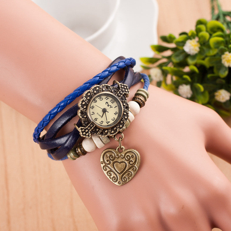 Retro Style Heart Double Arrow Watch