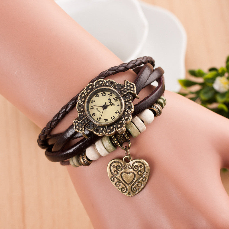 Retro Love Double Arrow Bracelet Watch