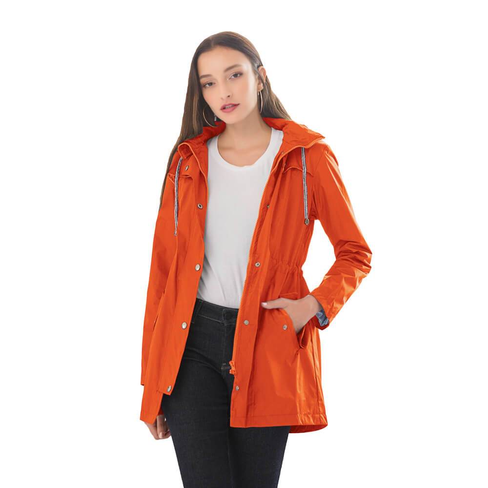 Plus Size Hooded Windbreaker Jacket