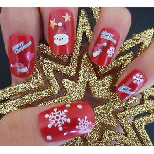 Christmas Snowflakes Design 3D Nail Art Stickers Decals 12 Sheet