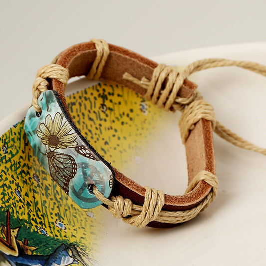 Hot Style Pyrograph Leather Bracelet