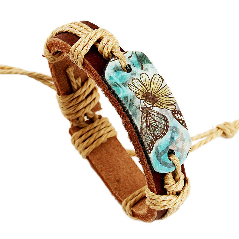 Hot Style Pyrograph Leather Bracelet