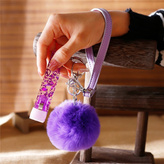 Credit Card Puller Pompom Wristlet Keychain