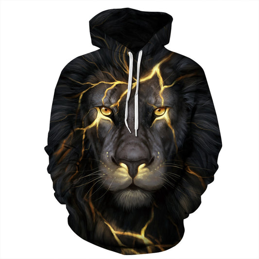 Nostalgic lightning Lion 3D Digital Printing Hoodie