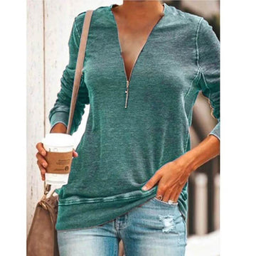 V-neck Zipepr T-shirt