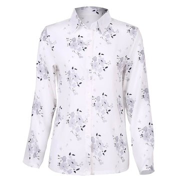 Flower Print V-neck T-shirt