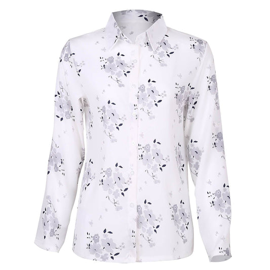 Flower Print V-neck T-shirt