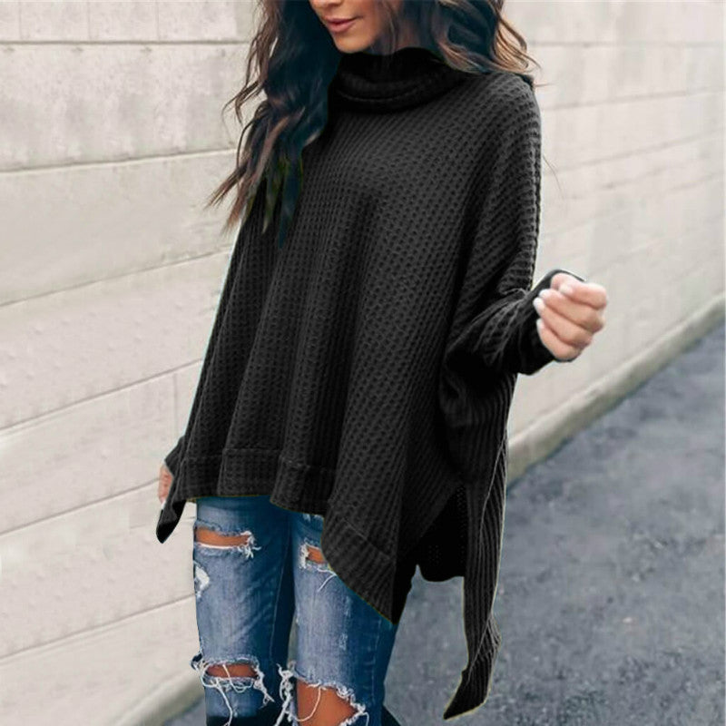 Pile Collar Low High Sweater